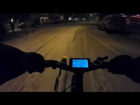 Night Ride in the Snow | Blizzard 2020 | Ecotric 26 inch FAT Tire ebike | Electric Bicycle