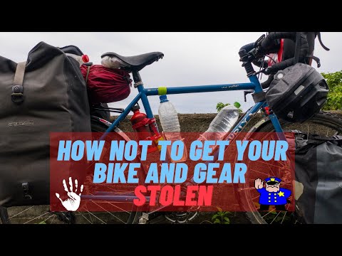Keeping a fully loaded touring bike safe when shopping