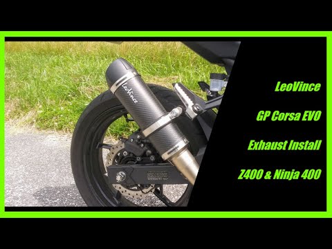 How to Install the LeoVince GP Corsa EVO slip on Exhaust on a Z400 or Ninja 400 + Unboxing