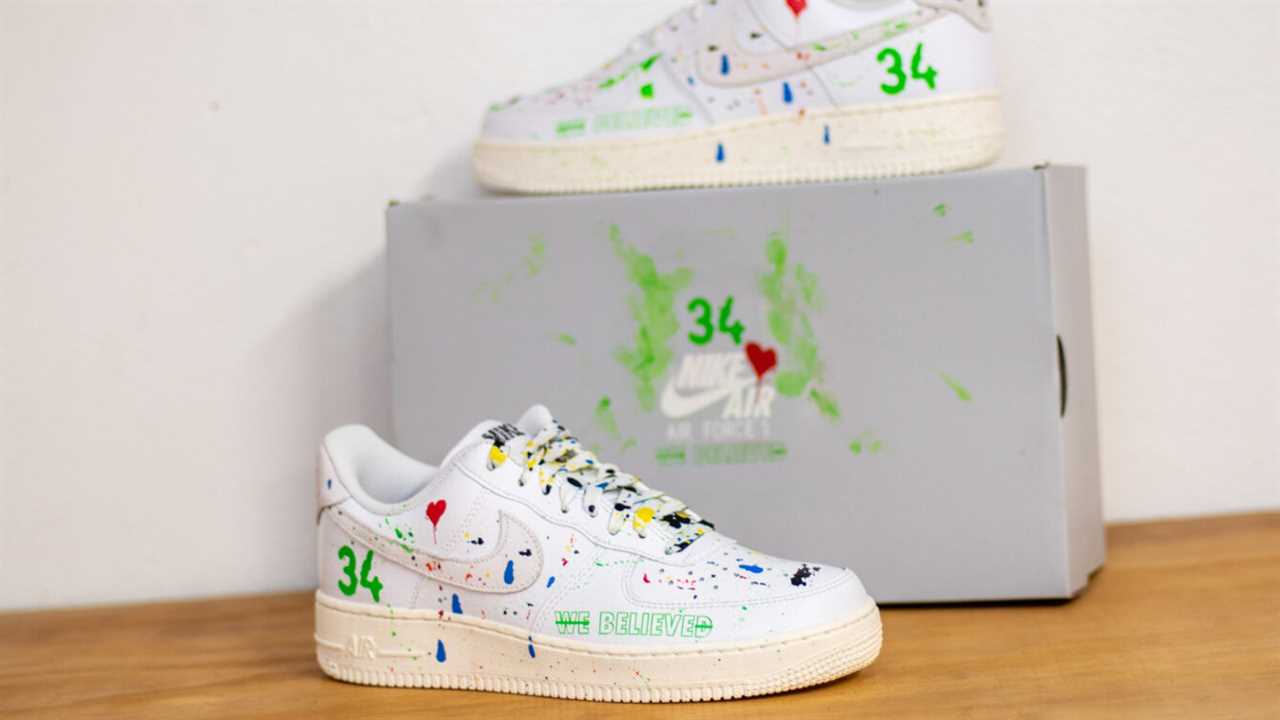 Blood, sweat, and tears custom Nike Air Force x Cavendish