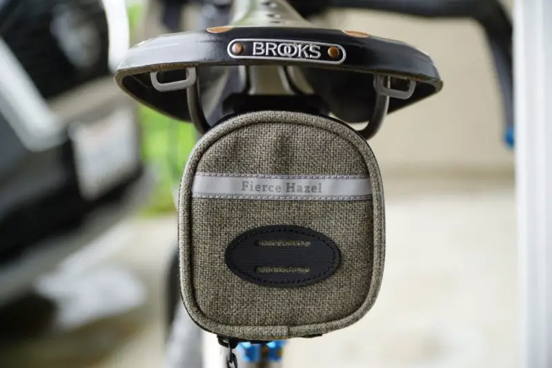 Fierce Hazel True Grit Saddle Bag on Brooks from the back