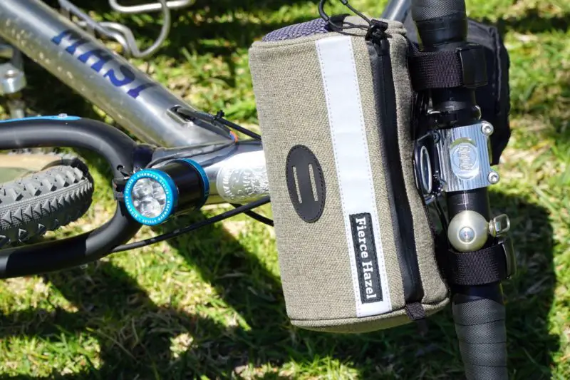 Fierce Hazel Handlebar Bag on the grass