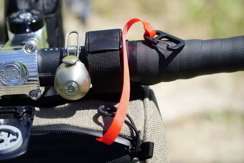 Fierce Hazel Handlebar Bag key fob length on bar