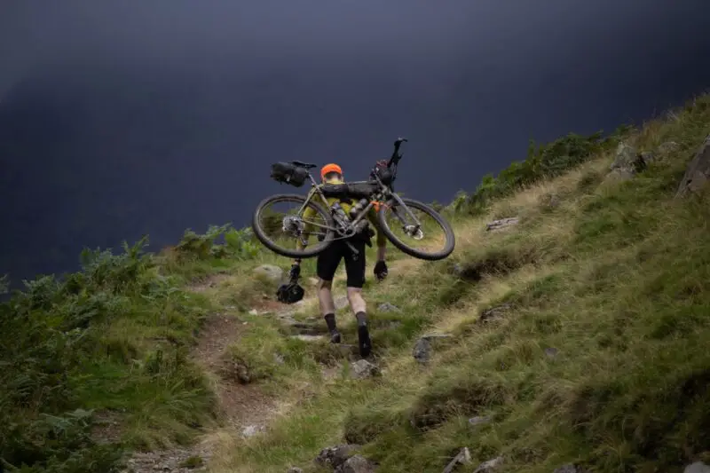 Restrap Hike-A-Bike Harness up a steel hill
