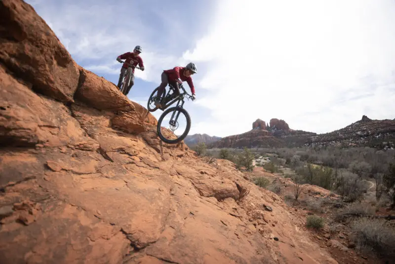 cushcore trail tire insert testing rock slabs
