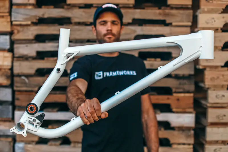Neko Mulally Frameworks Racing x Cotic 853 steel DH bike project, front triangle