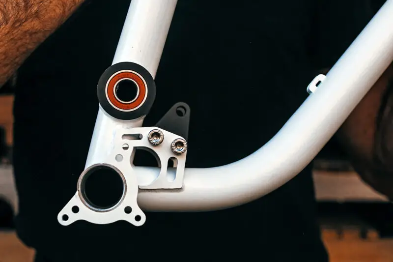 Neko Mulally Frameworks Racing x Cotic 853 steel DH bike project, BB detail