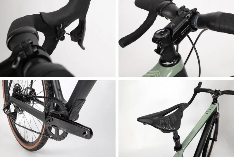 closeup details of 2024 diamondback haanjo gravel bike