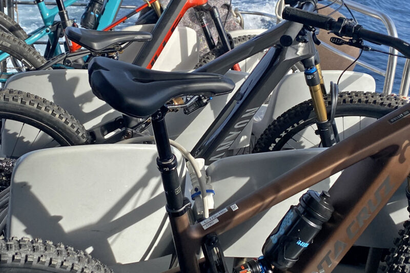 PRO MSU 1-3 eMTB off-road ebike saddle review, on a boat
