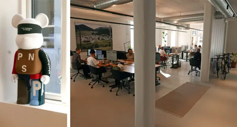 Pas Normal Studios Mechanism Pro road race cycling kit, Copenhagen HQ office