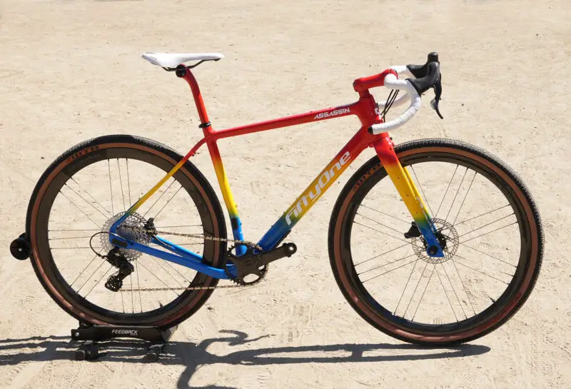 custom painted 51 Cycles Assassin gravel bike with 90s retro color scheme