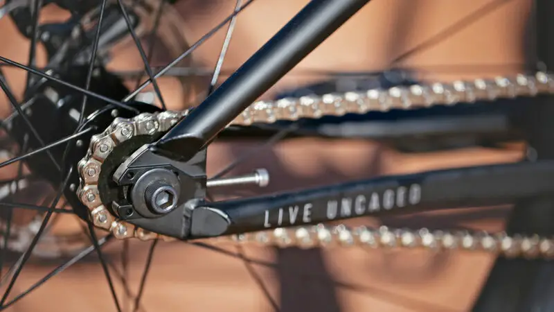 YT Dirt Love Core 1 is a more affordable steel dirt jump bike, chainstay detail