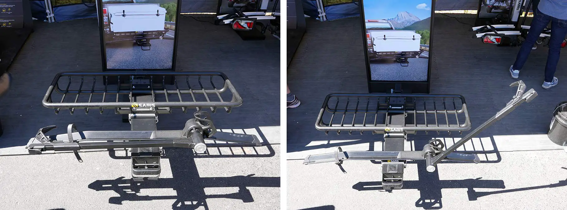 saris hitch bike racks with e-bike ratings and cargo trays
