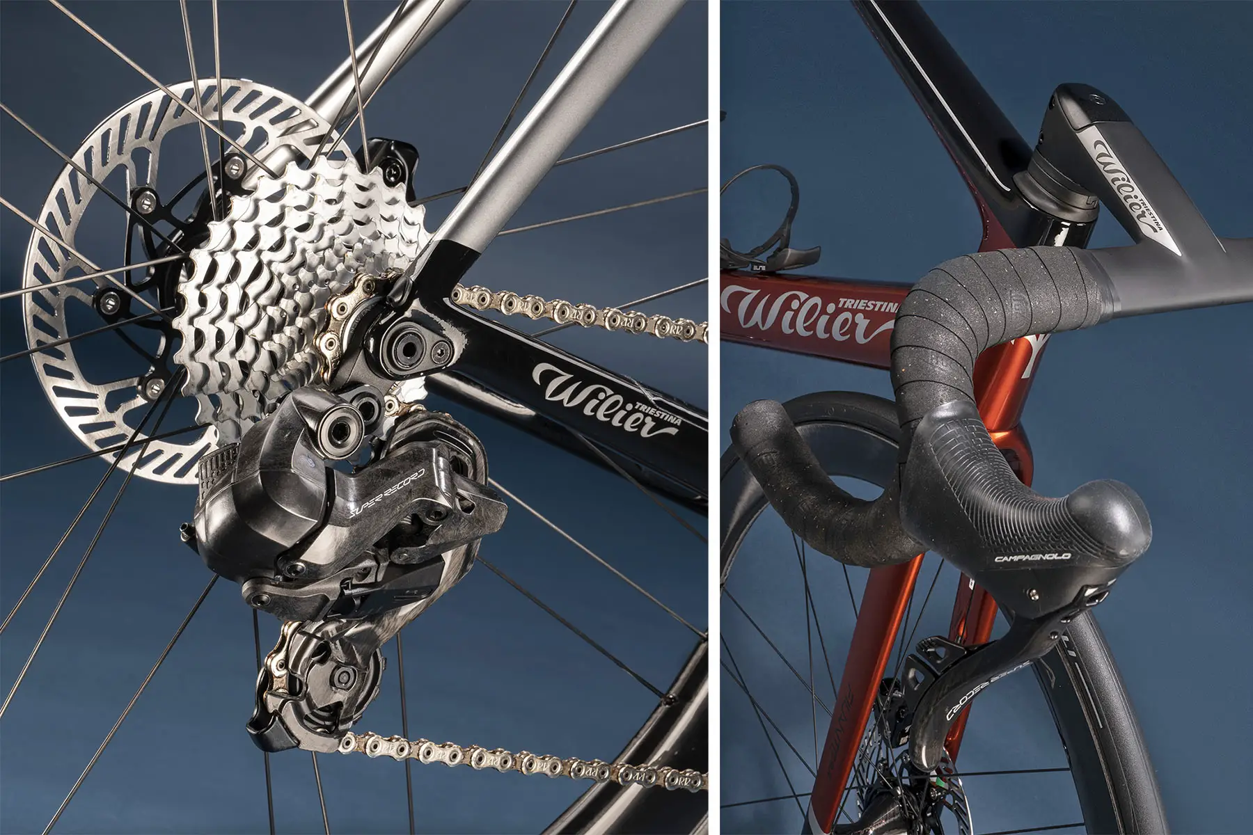 Wilier Filante SLR Ramato edition carbon aero road bike with new Campy Super Record Wireless 12sp groupset details