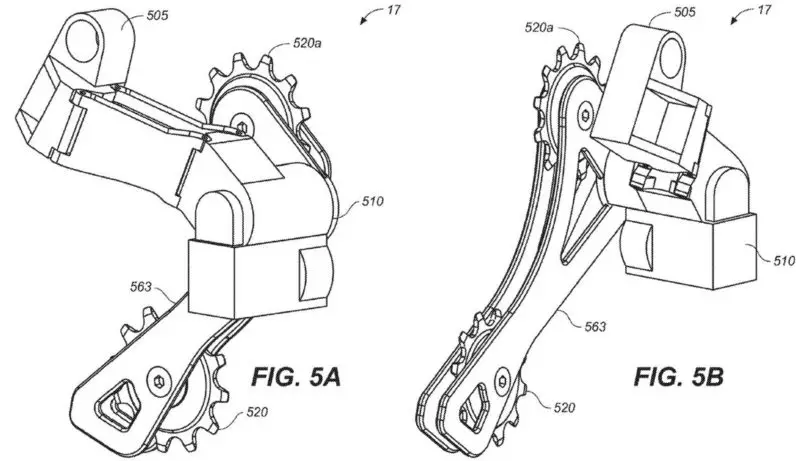 fox suspension enhancing drivetrain components patent explanation electronic disengageable clutch mechanism inside p-knuckle controls chain tension relief