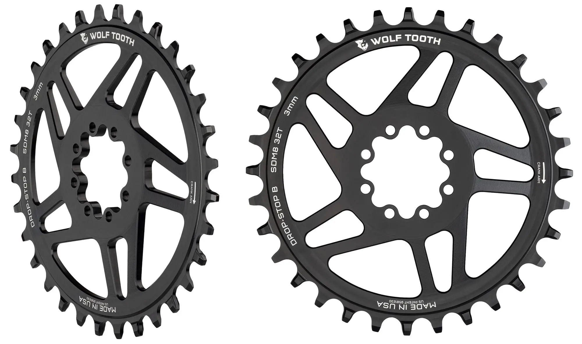 Wolf Tooth Drop Stop B mountain bike chainrings for sram transmission t-type flattop MTB chain
