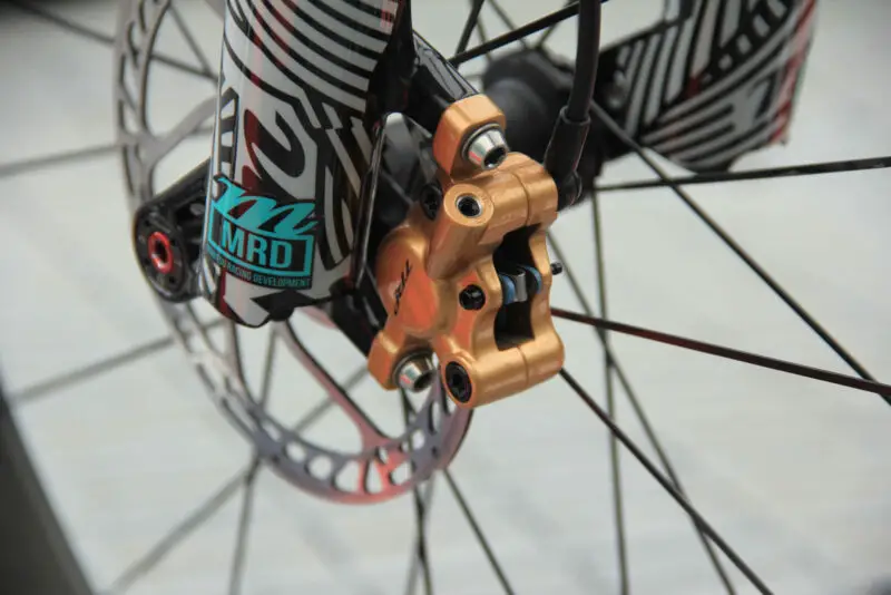 prototype trp 2 piston xc brakes gold caliper rockrider team 2023