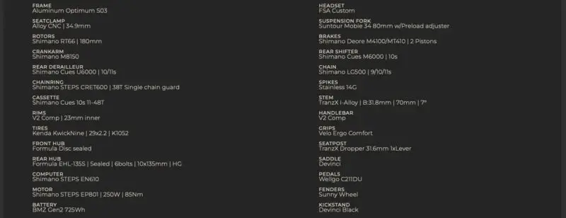 1-Devinci E-Griffin 10sp Spec sheet