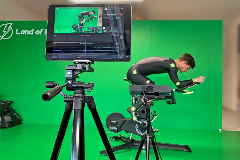 TRed X23 Swanigami individualized aerodynamics 3D-printed scandium aluminum alloy track bike prototype, rider position & movement capture