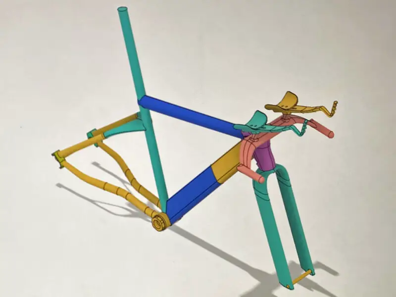 TRed X23 Swanigami individualized aerodynamics 3D-printed scandium aluminum alloy track bike prototype, 3D model