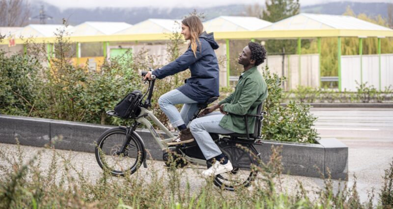 Tern HSD Cargo bike hauling a friend