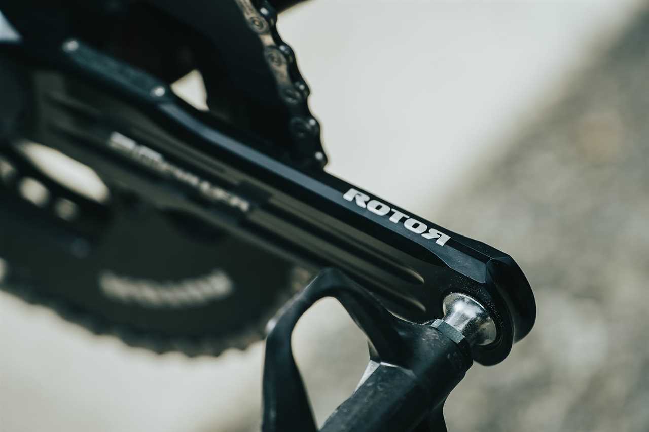 rotor 2inpower sl lightweight dual leg power meter crankset closeup details