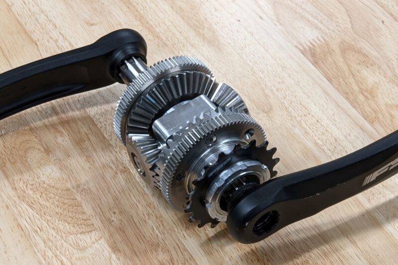 driven orbit drive bevel differential gearbox ebike motor prototype