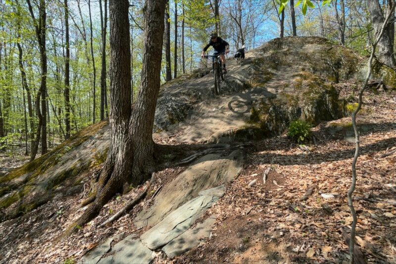 Chromag Dagga mountain bike flat pedals action shot