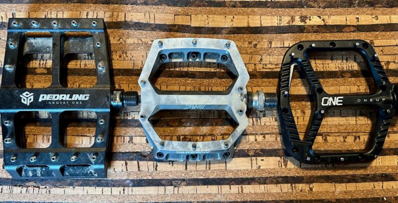 Mountain bike flat pedal platform size comparison