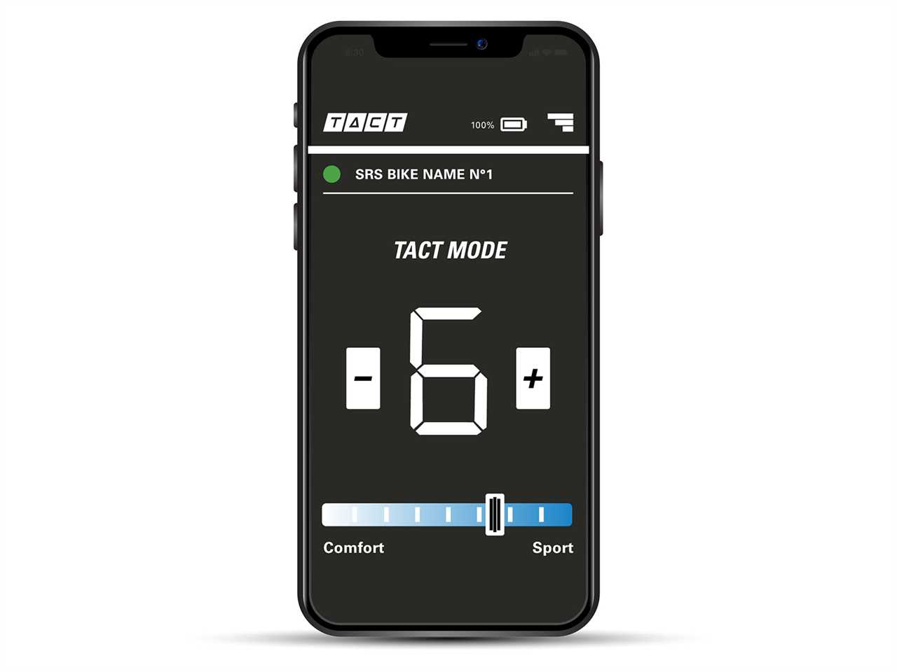 SR Suntour TACT automatic electronic XC MTB racing suspension, mobile app setup