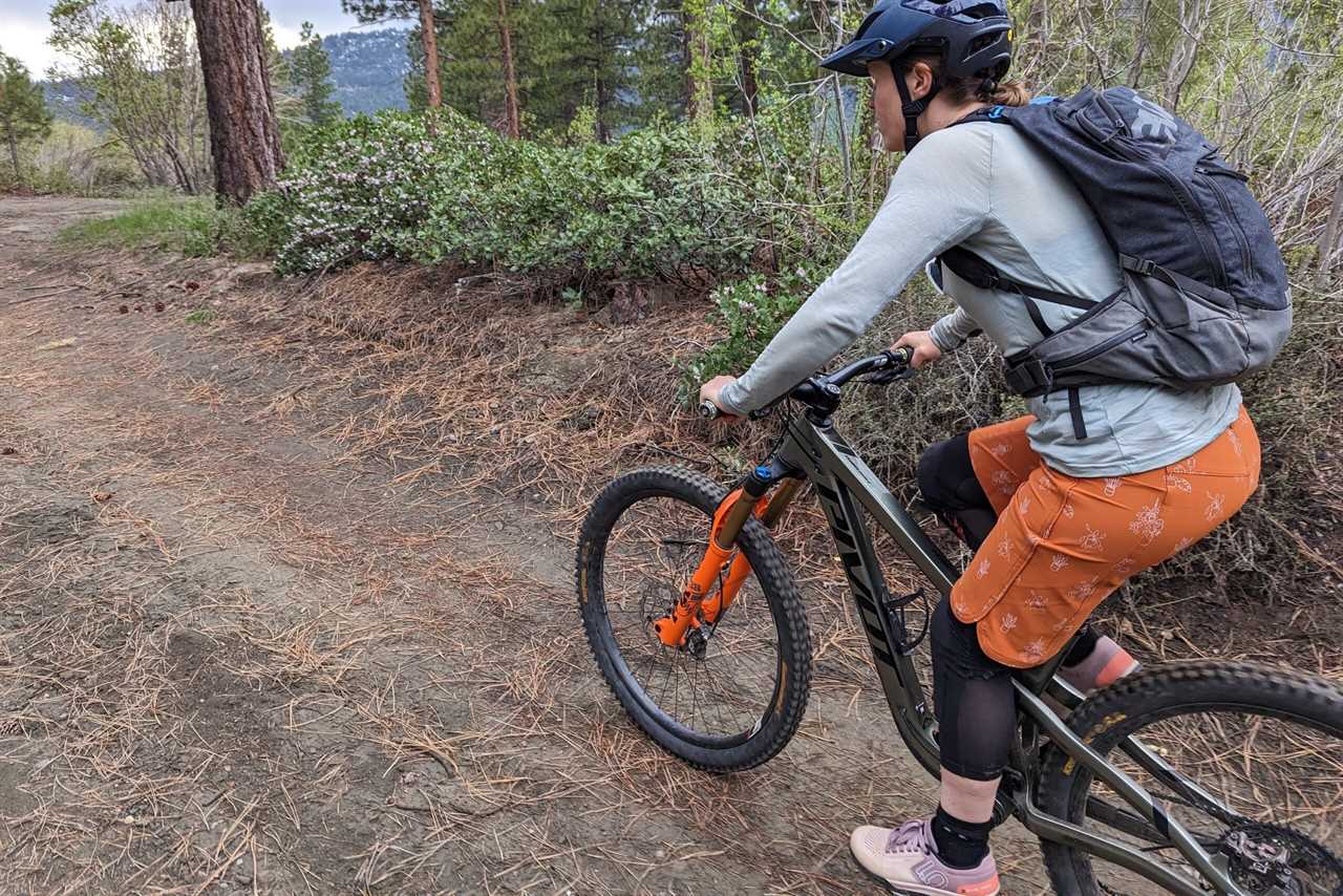 Riding in the Wild Rye Freel women's mountain bike shorts