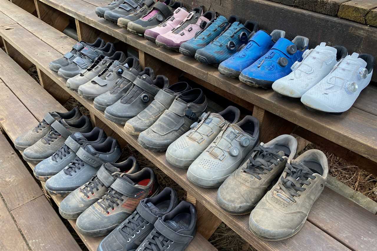 Different types of mountain bike shoes we tested