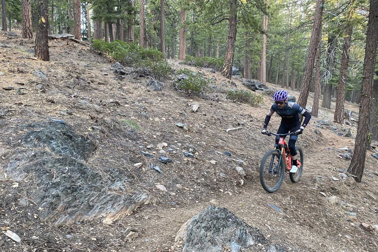 Cross-country mountain bike shoes action shot