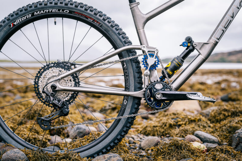 deviate tilander frame details 145mm travel titanium high pivot mtb