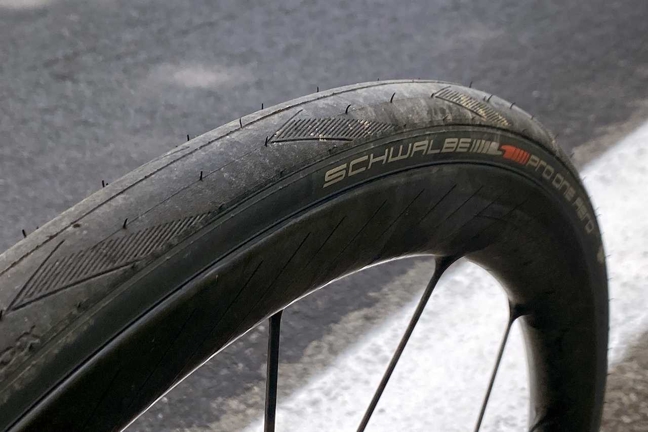 Schwalbe Pro One Aero front-specific & rear-specific aerodynamic racing TT road bike tires, rear road