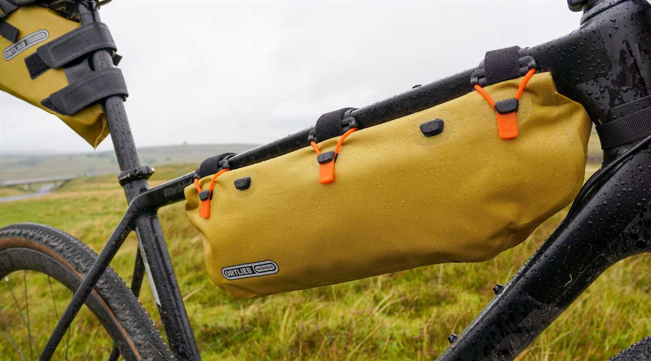 2023 Ortlieb Mustard limited edition Bikepacking Bags, orange detail