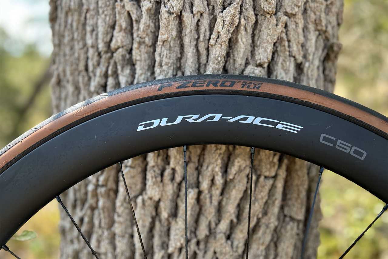 Pirelli P Zero tire against tree