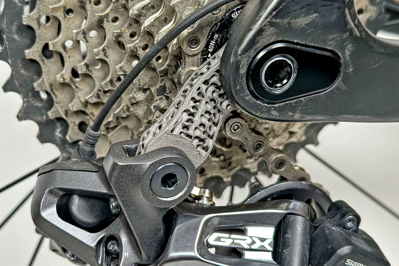Silca 3D-printed titanium derailleur hanger shifting upgrade, up close
