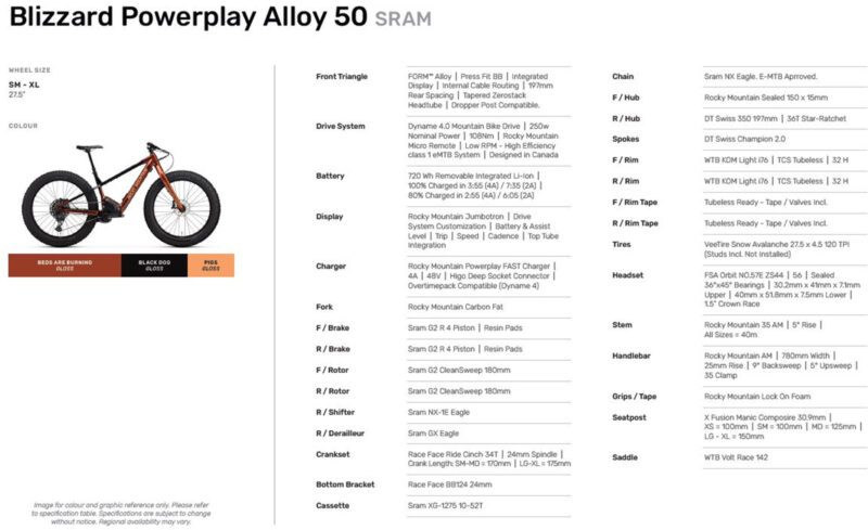 rocky mountain blizzard powerplay emtb sram