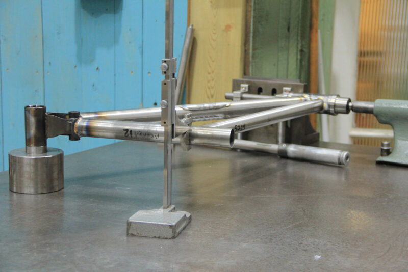 starling cycles front triangle realignment post brazing