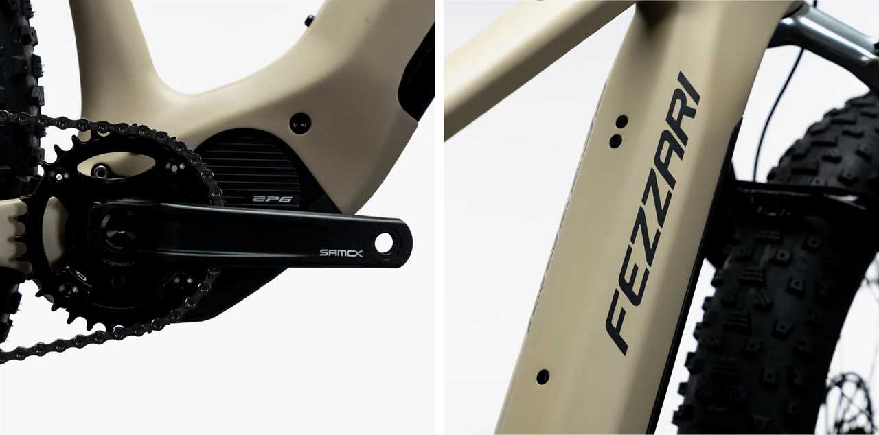 closeup details of fezzari explorer peak fat bike